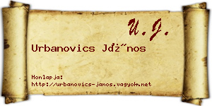 Urbanovics János névjegykártya
